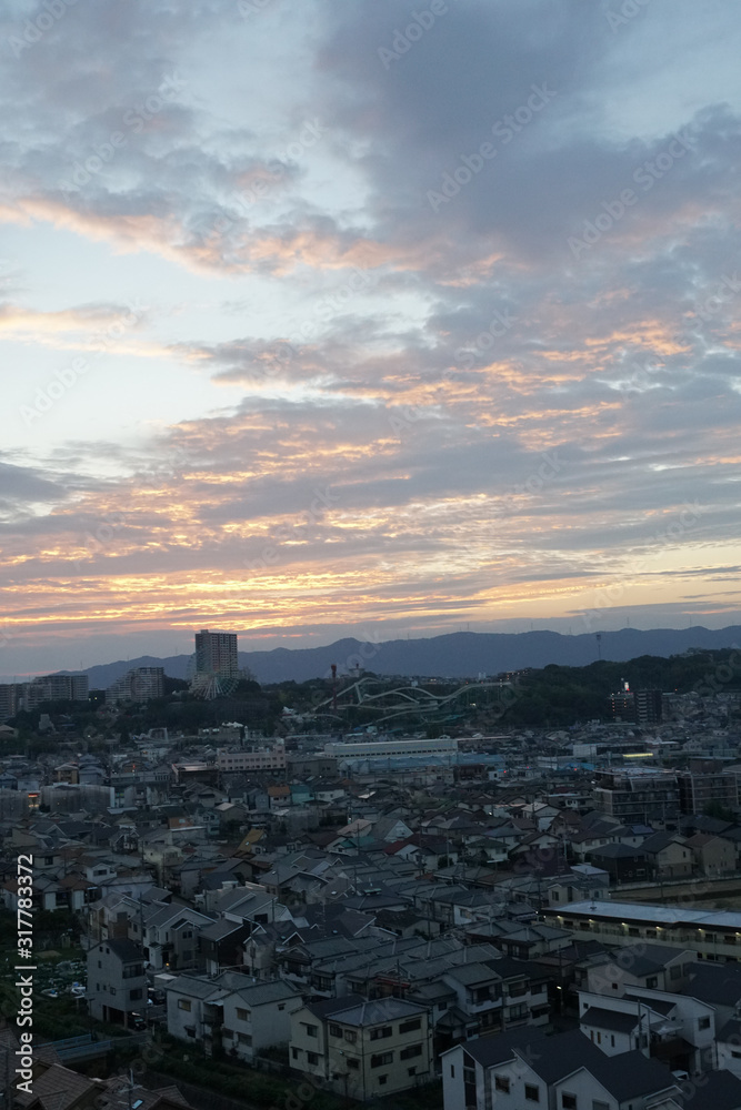 大阪の住宅街の朝