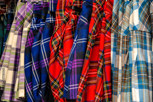 Scottish Multicolor Kilts in Edinburgh