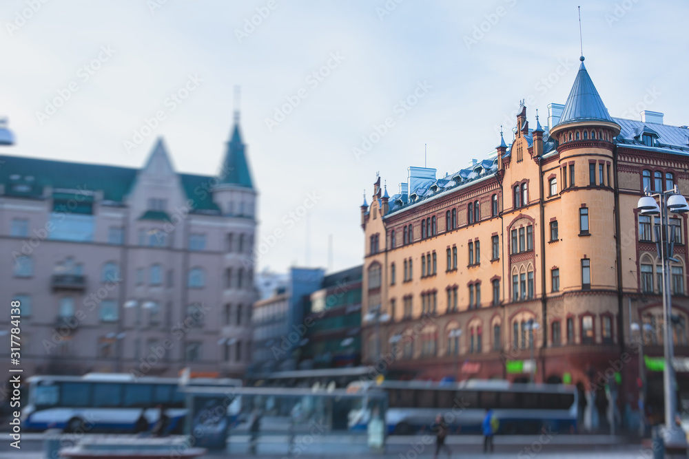 Obraz premium Winter view of Tampere, a city in Pirkanmaa, southern Finland