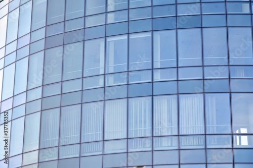 Abstract reflection of modern city glass facades