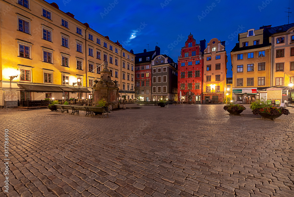 Stockholm. Square Sturtoret at dawn. Stockholm. Square Sturtoret at dawn.