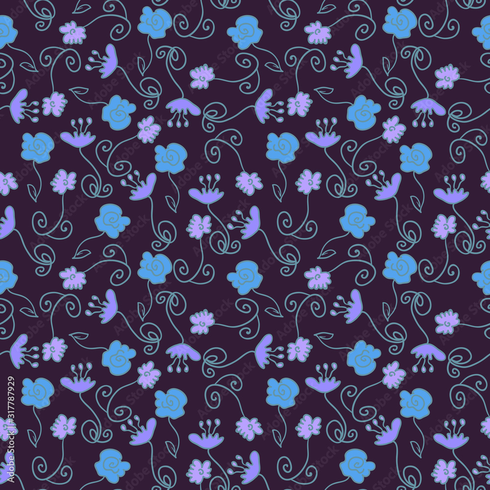 Floral seamless pattern design. Texture for wallpapers, fabric, wrap, web page backgrounds, vector illustration Floral seamless pattern design. Texture for wallpapers, fabric, wrap, web page backgrounds, vector illustration