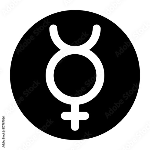 Mercury symbol, planet sign icon, vector illustration