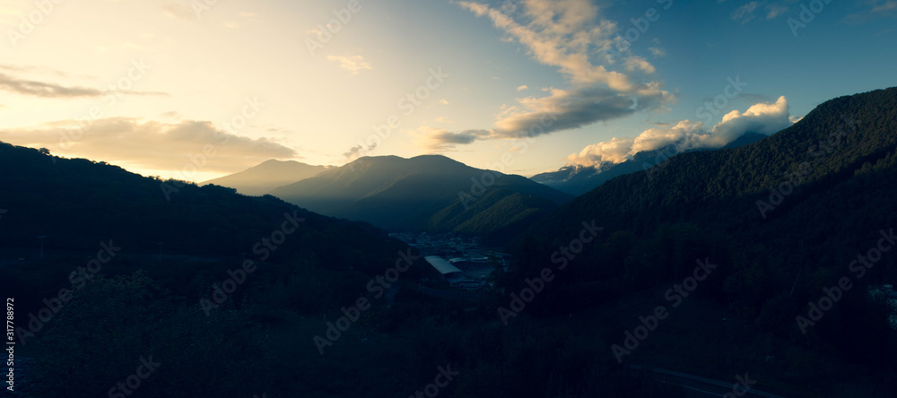 Fototapeta premium sunset in mountains
