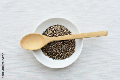  Chia seeds in colorful background