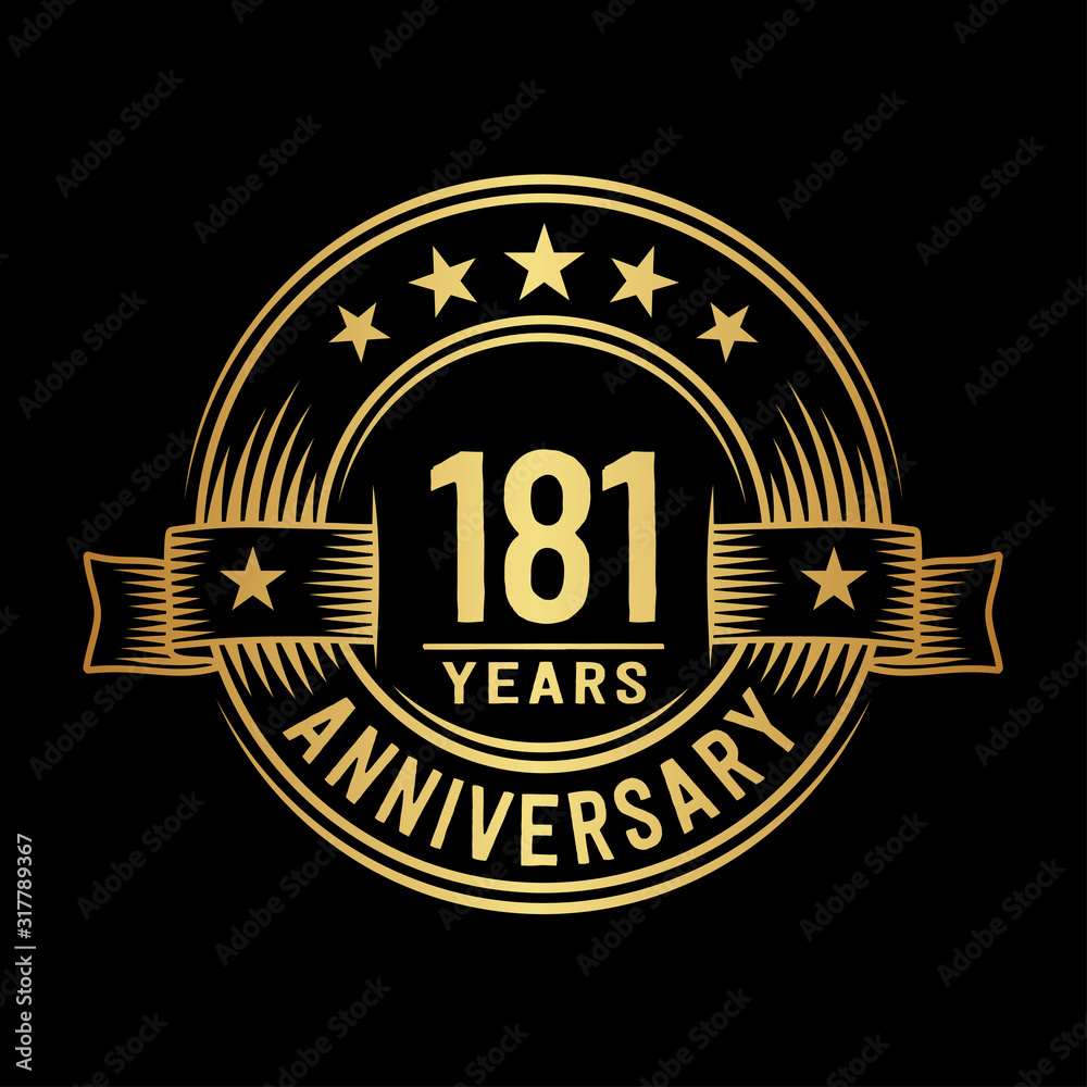 Fototapeta premium 181 years anniversary celebration logotype. Vector and illustration.