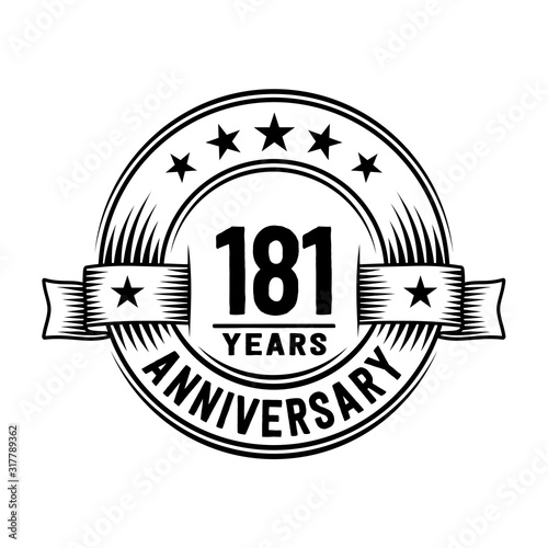 181 years anniversary celebration logotype. Vector and illustration.
