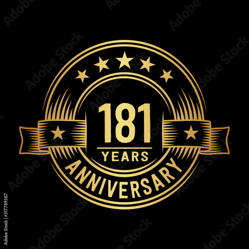 181 years anniversary celebration logotype. Vector and illustration.