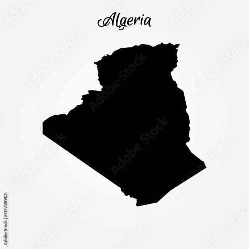 Canvas Print Map of Algeria. Vector illustration. World map