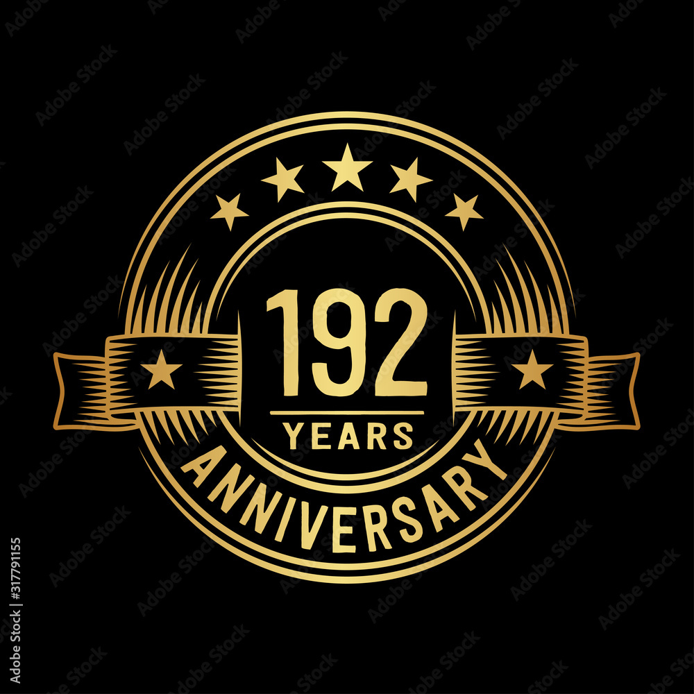 192 years anniversary celebration logotype. Vector and illustration.