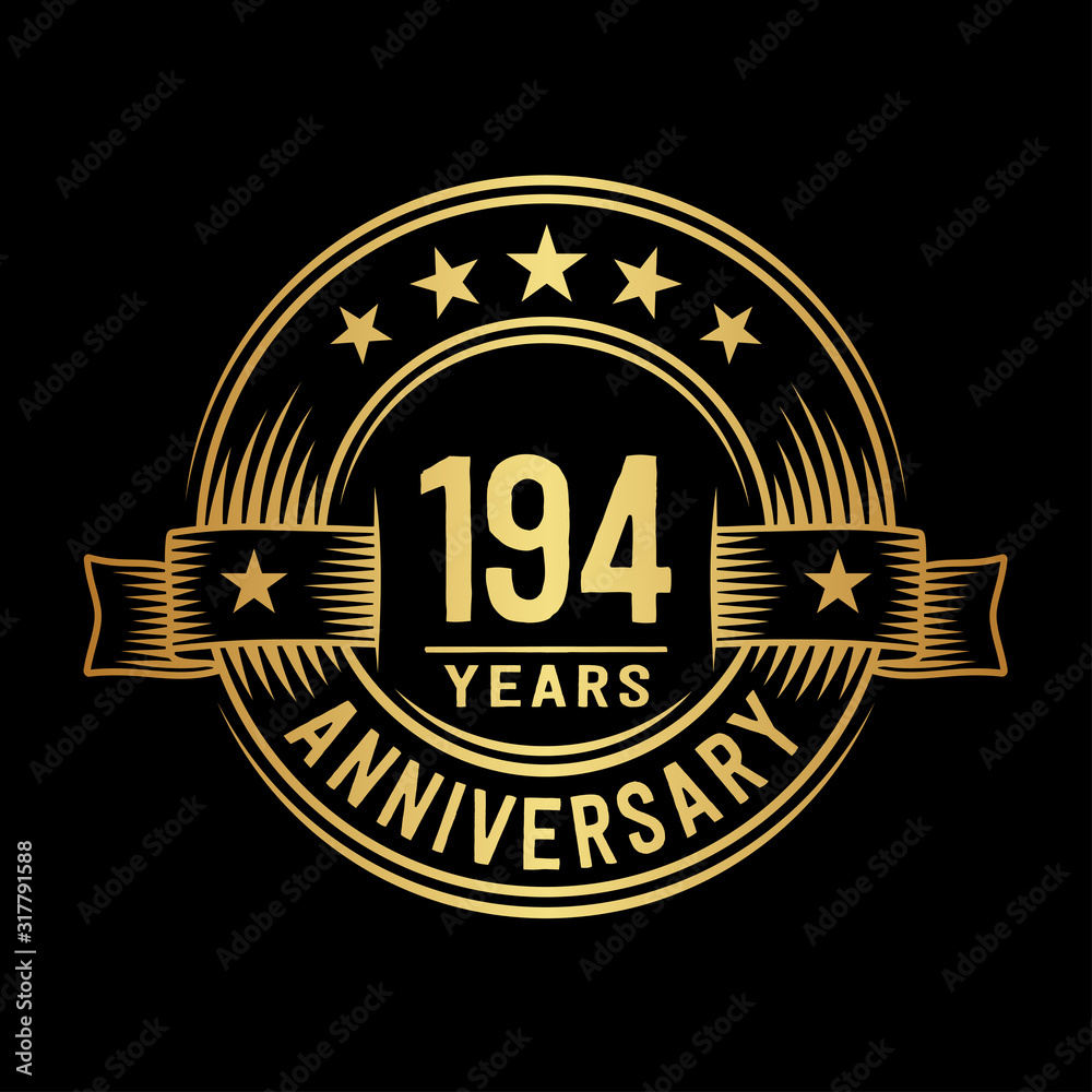 Fototapeta premium 194 years anniversary celebration logotype. Vector and illustration.