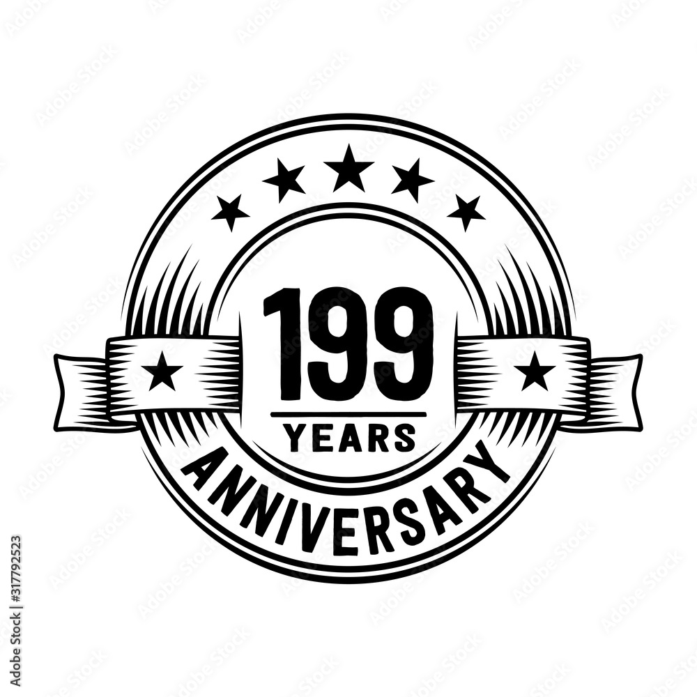 199 years anniversary celebration logotype. Vector and illustration.