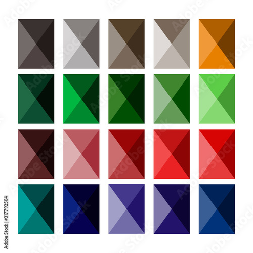 Fashion, clothing and decor: pyramidal rhinestones, spikes, buttons gold, silver, steel, green, red, blue