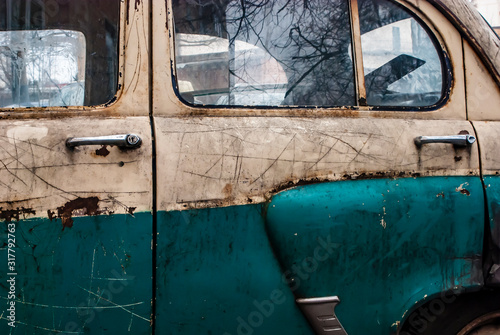 Side view of an old classic Soviet car photo