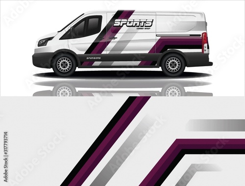 Van car wrapping decal design
