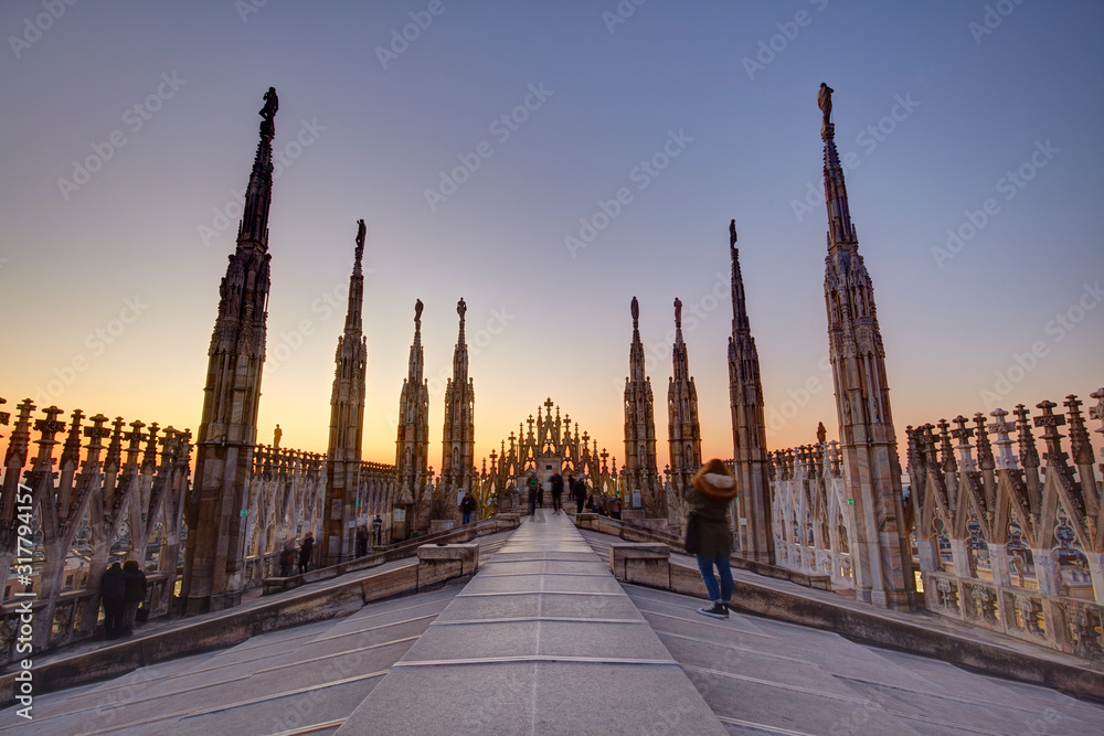 The terrace if the Duomo, Milan, Italy
