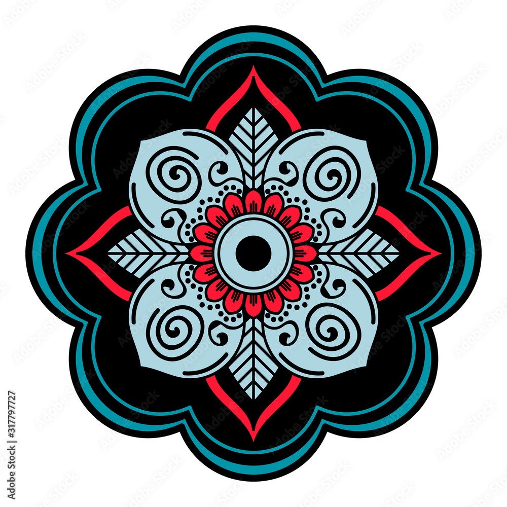 Mandala decorative round ornament. Can be used for greeting card, phone case print, etc. Hand drawn background on white Mandala decorative round ornament. Can be used for greeting card, phone case print, etc. Hand drawn background on white