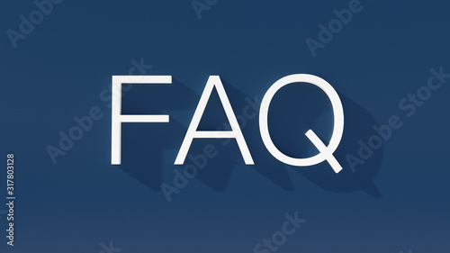 faq app icon against a colored wall - communication concept for contact and service use. copy space for individual text.