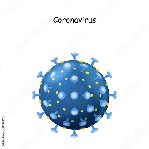 Corona Virus. virion of Coronavirus on white background. 2019-nCoV