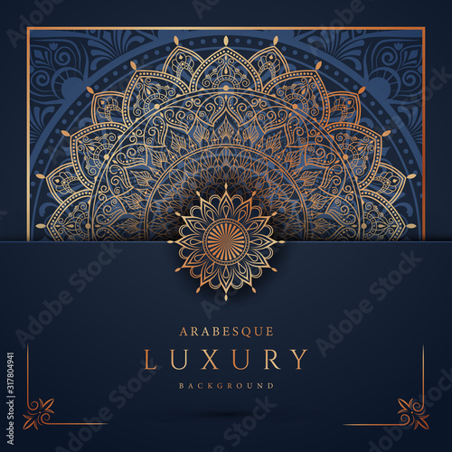 Luxury mandala background with golden arabesque pattern arabic islamic east style.decorative mandala for print, poster, cover, brochure, flyer, banner.