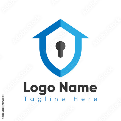 Real estate security logo. Real estate sheild icon vector template.