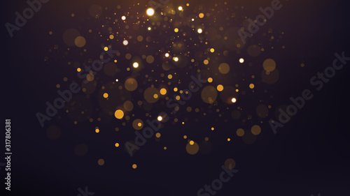 Abstract Gold Bokeh Scattered, Widescreen Version