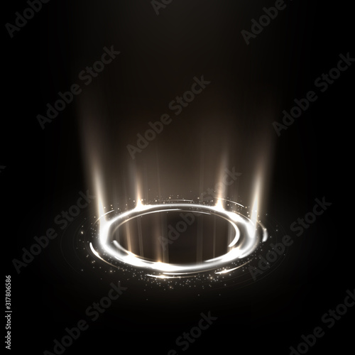 Rotating white rays with sparkles. Suitable for product advertising, product design, and other. Vector illustration
