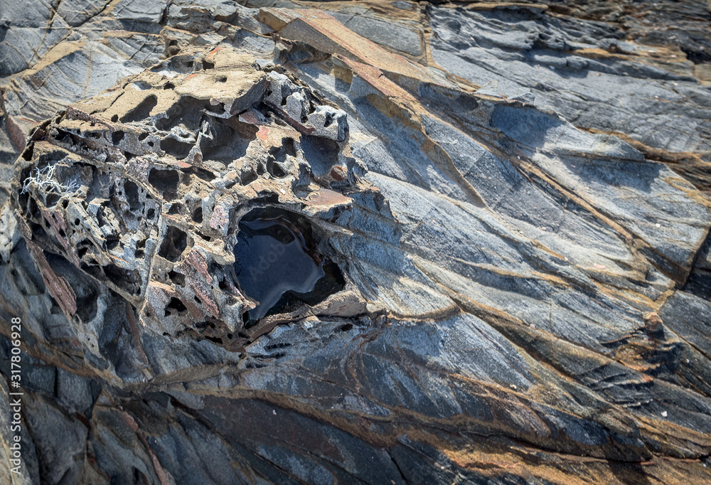 Detail of a beach rock in Galicia Detail of a beach rock in Galicia