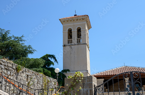 Old bell tower on St. Jeronim square, Herceg Novi, Montenegro. photo