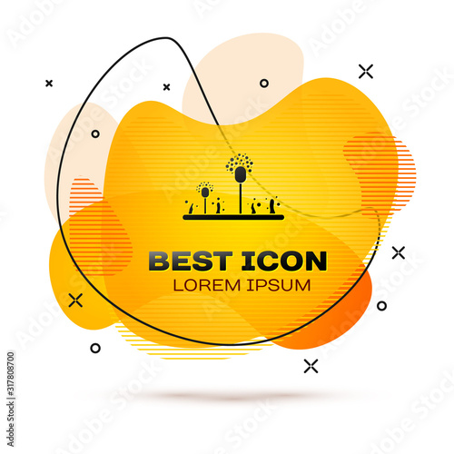 Black Mold icon isolated on white background. Abstract banner with liquid shapes. Vector Illustration