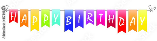signboard, happy birthday .vector illustration