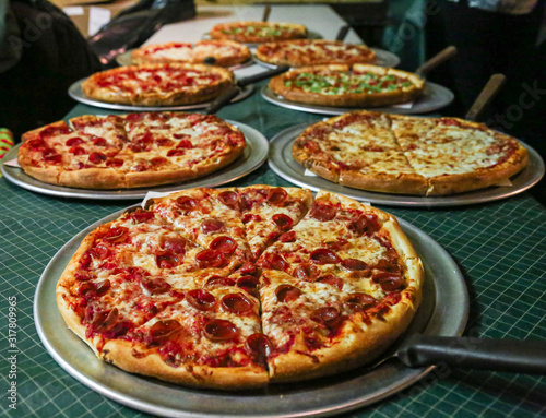 pizza party on the table