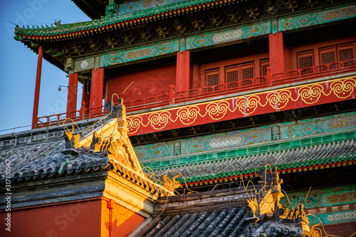 Drum Tower in Beijing, China built by Yuan Dynasty in 1272 photo