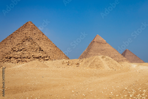 The Pyramids of Giza and the Sphinx of Egypt  a global tourist area of the wonders of the world