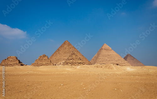 The Pyramids of Giza and the Sphinx of Egypt  a global tourist area of the wonders of the world