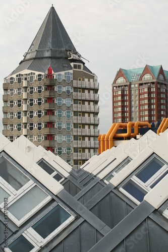 Blaaktoren and Cube-houses in Rotterdam photo