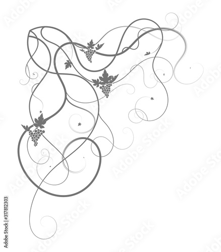 tangled pattern on a white background bunch of grapes