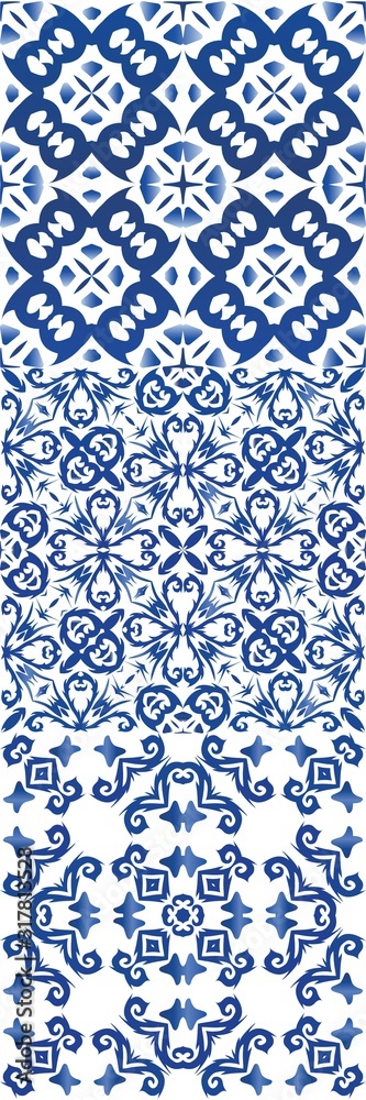 Antique azulejo tiles patchworks. Antique azulejo tiles patchworks.