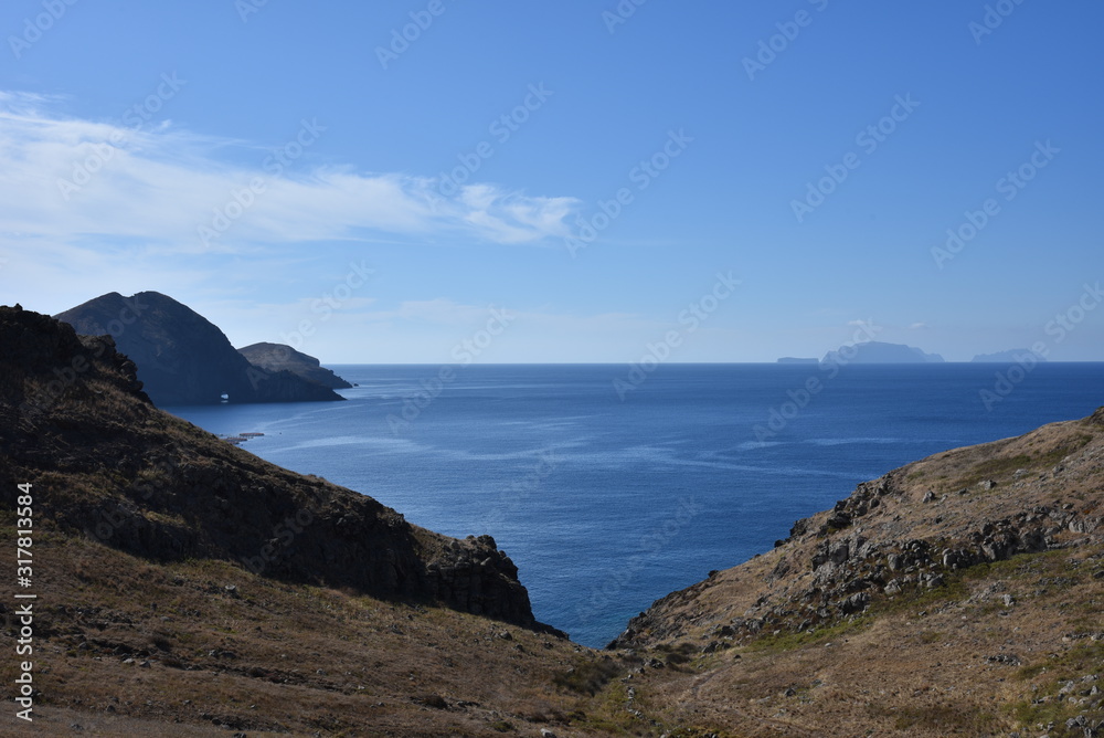 Landscape of Point of Saint Lawrence (Ponta de Sao Lourenco), easternmost point of the island of Madeira, Portugal.