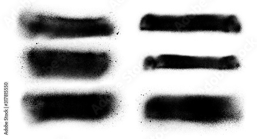 Black ink spray lines brushes collection. Beautiful black brushes photo