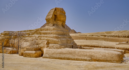 Great Sphinx of Giza on the Giza Plateau on the west bank of the Nile in Cairo  Egypt