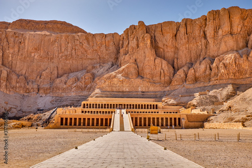 Ancient ruins of the Mortuary Temple of Hatshepsut in Luxor, Egypt photo