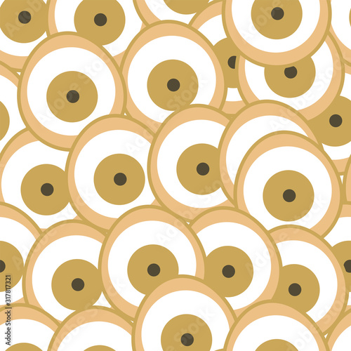 seamless pattern with evil eyes in brown colors