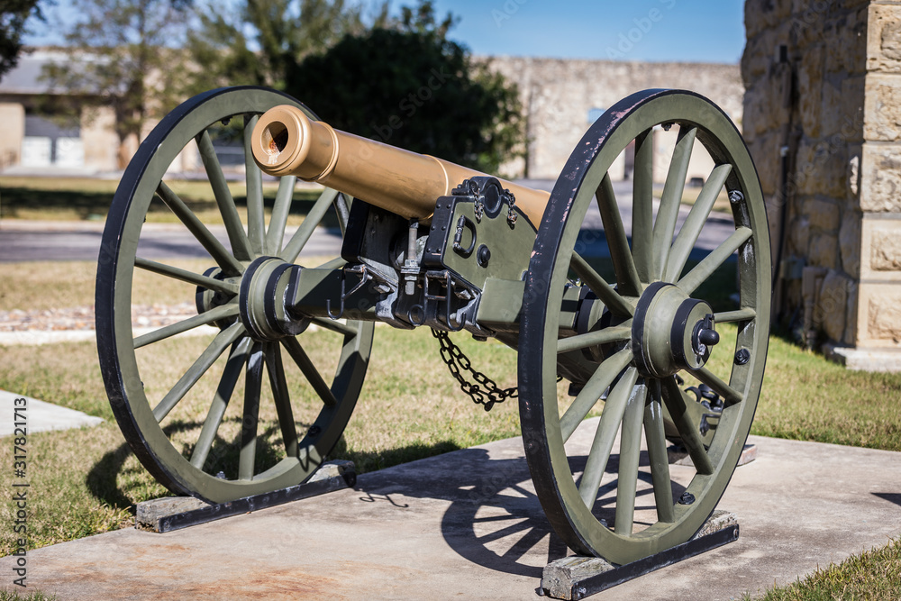 Civil War era cannon in San Antonio, Texas, USA