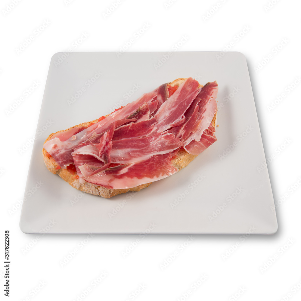 Extremaduran tomato and Iberian ham toast