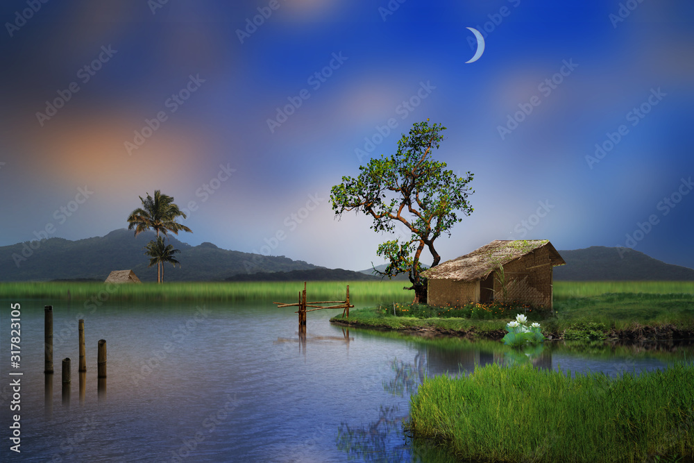 Fototapeta premium little hu by the lake