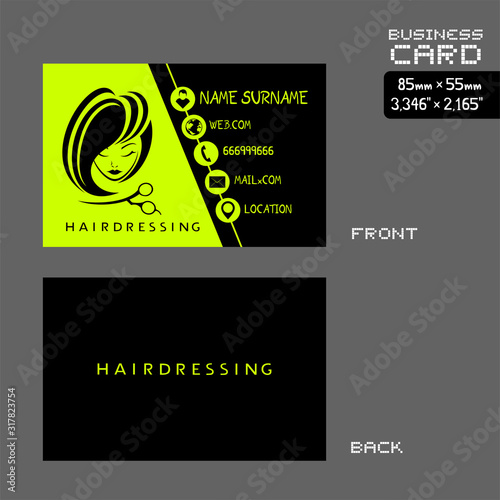 Design of hairdressing vist card