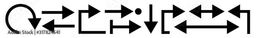 Arrow Icon Black | Arrows | Infographic Illustration | Direction Symbol | Pointer Logo | Up Sign | Isolated | Variations