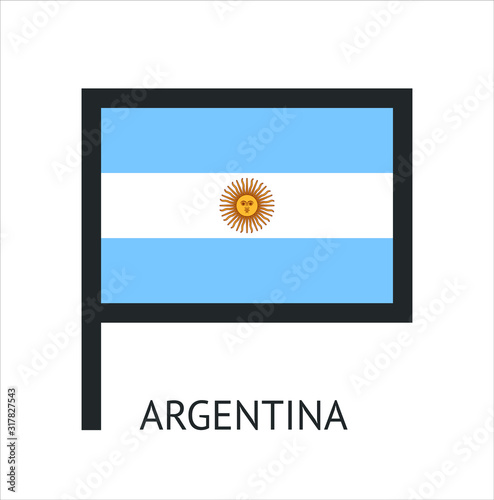 Argentine country flag symbol icon with a white background