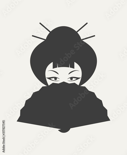 Design of geisha face illustration